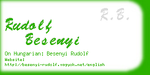 rudolf besenyi business card